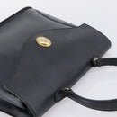 Christian Dior Hand Bag Leather Navy Gold Auth 201451-6