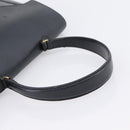 Christian Dior Hand Bag Leather Navy Gold Auth 201451-7