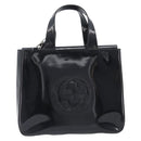 GUCCI Hand Bag Patent Leather 2way Black Silver 000 1013 0504 Auth 201452-13