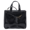 GUCCI Hand Bag Patent Leather 2way Black Silver 000 1013 0504 Auth 201452-2