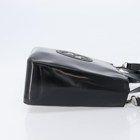 GUCCI Hand Bag Patent Leather 2way Black Silver 000 1013 0504 Auth 201452