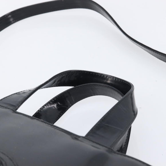 GUCCI Hand Bag Patent Leather 2way Black Silver 000 1013 0504 Auth 201452