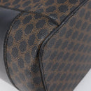CELINE Macadam Canvas Vanity Hand Bag PVC Leather Black Gold Auth 201453A-17