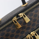 CELINE Macadam Canvas Vanity Hand Bag PVC Leather Black Gold Auth 201453A-9