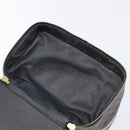 CELINE Macadam Canvas Vanity Hand Bag PVC Leather Black Gold Auth 201453A-19