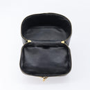 CELINE Macadam Canvas Vanity Hand Bag PVC Leather Black Gold Auth 201453A-20