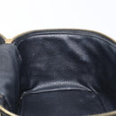 CELINE Macadam Canvas Vanity Hand Bag PVC Leather Black Gold Auth 201453A-23