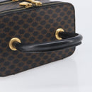 CELINE Macadam Canvas Vanity Hand Bag PVC Leather Black Gold Auth 201453A-7