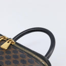 CELINE Macadam Canvas Vanity Hand Bag PVC Leather Black Gold Auth 201453A-8