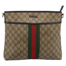 GUCCI GG Supreme Web Sherry Line Bag Outlet Beige Gold 388926 Auth 201457-13
