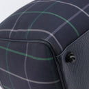 Burberrys Nova Check Boston Bag Canvas Navy Gold Auth 201462A-14