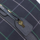 Burberrys Nova Check Boston Bag Canvas Navy Gold Auth 201462A-11