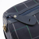 Burberrys Nova Check Boston Bag Canvas Navy Gold Auth 201462A-18