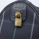 Burberrys Nova Check Boston Bag Canvas Navy Gold Auth 201462A-19