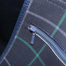Burberrys Nova Check Boston Bag Canvas Navy Gold Auth 201462A-22
