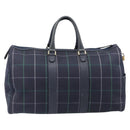 Burberrys Nova Check Boston Bag Canvas Navy Gold Auth 201462A-2