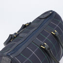 Burberrys Nova Check Boston Bag Canvas Navy Gold Auth 201462A-6