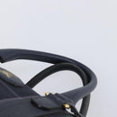 Burberrys Nova Check Boston Bag Canvas Navy Gold Auth 201462A-8