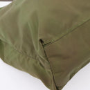PRADA Tote Bag Nylon Khaki Silver Auth 201463-14