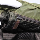PRADA Tote Bag Nylon Khaki Silver Auth 201463-20