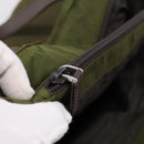 PRADA Tote Bag Nylon Khaki Silver Auth 201463-22