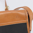 SAINT LAURENT Shoulder Bag PVC Canvas Black Gold Auth 201465-20