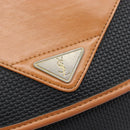 SAINT LAURENT Shoulder Bag PVC Canvas Black Gold Auth 201465-22