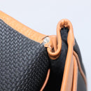 SAINT LAURENT Shoulder Bag PVC Canvas Black Gold Auth 201465-11