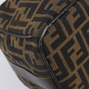 FENDI Zucca Canvas Vanity Hand Bag Black Brown Auth 201467-14