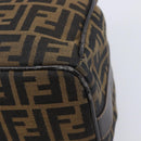 FENDI Zucca Canvas Vanity Hand Bag Black Brown Auth 201467-15