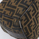 FENDI Zucca Canvas Vanity Hand Bag Black Brown Auth 201467-16