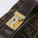 FENDI Zucca Canvas Vanity Hand Bag Black Brown Auth 201467-17