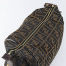 FENDI Zucca Canvas Vanity Hand Bag Black Brown Auth 201467-9
