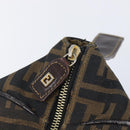 FENDI Zucca Canvas Vanity Hand Bag Black Brown Auth 201467-10