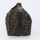 FENDI Zucca Canvas Vanity Hand Bag Black Brown Auth 201467-3