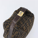 FENDI Zucca Canvas Vanity Hand Bag Black Brown Auth 201467-6