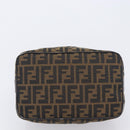 FENDI Zucca Canvas Vanity Hand Bag Black Brown Auth 201467-5