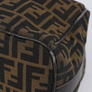 FENDI Zucca Canvas Vanity Hand Bag Black Brown Auth 201467-8