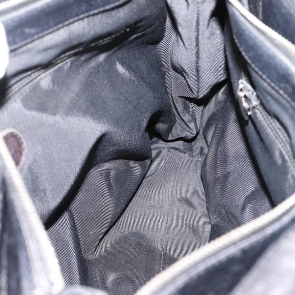 CHANEL Tote Bag Caviar Skin Black Silver CC Auth 201476