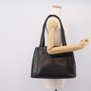 CHANEL Tote Bag Caviar Skin Black Silver CC Auth 201476-30