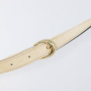 SAINT LAURENT Shoulder Bag Leather Beige Gold Auth 201477-12