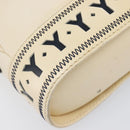 SAINT LAURENT Shoulder Bag Leather Beige Gold Auth 201477-15