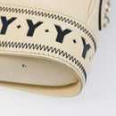 SAINT LAURENT Shoulder Bag Leather Beige Gold Auth 201477-16