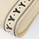 SAINT LAURENT Shoulder Bag Leather Beige Gold Auth 201477-17