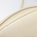 SAINT LAURENT Shoulder Bag Leather Beige Gold Auth 201477-19