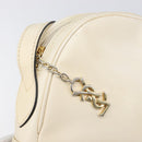 SAINT LAURENT Shoulder Bag Leather Beige Gold Auth 201477-20