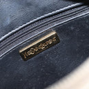 SAINT LAURENT Shoulder Bag Leather Beige Gold Auth 201477-21