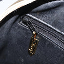 SAINT LAURENT Shoulder Bag Leather Beige Gold Auth 201477-25