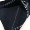 SAINT LAURENT Shoulder Bag Leather Beige Gold Auth 201477-26