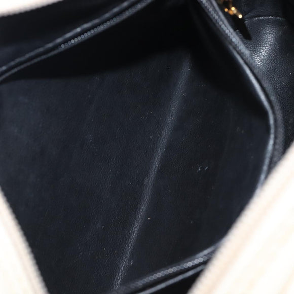 SAINT LAURENT Shoulder Bag Leather Beige Gold Auth 201477